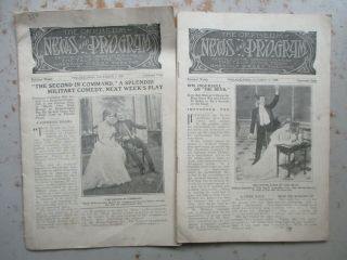Two 1908 Philadelphia Orpheum Programs/magazines - Vaudeville,  Theatre Etc.