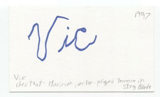 Vic Chesnutt Signed 3x5 Index Card Autographed Signature Singer (d.  2009)