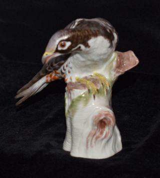 Meissen Porcelain Bird Figurine - Gray & Black Bird - Vulture - 2068 - Ca 1920 - Exc