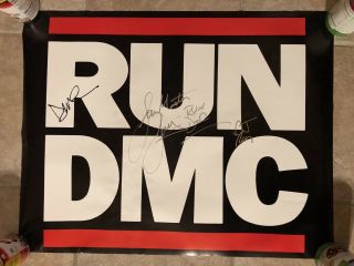 Run Dmc Poster Originally Autographed By 3 Members