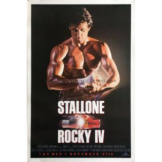 Rocky Iv Movie Poster Adv.  Gloves - 29x41 In.  - 1985 - Sylvester Stallone,  Dolph