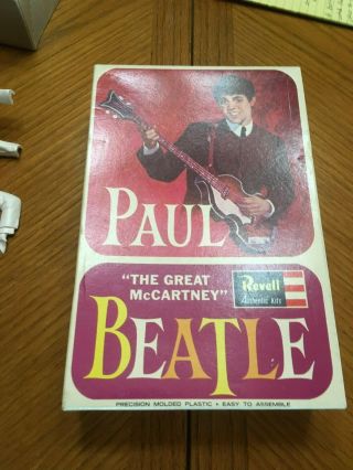 The Beatles Paul Mccartney Revell Model Kit 1964 Vintage Figure Rare Exlnt