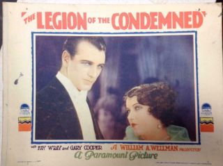 Fay Wray/gary Cooper In " The Legion Of The Condemned " 1928 11 X 14 Lobby Card 2