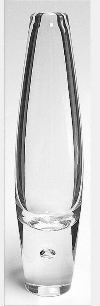 Vintage Steuben Glass Teardrop Bud Vase W Bag Signed 8”