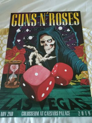 Guns N Roses Caesars Palace Las Vegas Nov 2nd Concert Poster