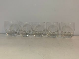 Baccarat French Crystal Set 5 Lorraine Pattern Tumbler Glasses Like Old Fashion