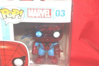 Stan Lee Signed Autographed Spider - Man 03 Funko Pop With C