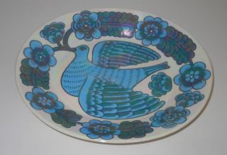 Birger Kaipiainen Vintage Oval Art Plate Pease Dove Arabia Finland