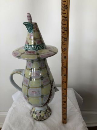 Bjorn Wiinblad Signed Danmark 1961 Lidded Muti - color Whimsical Pottery Pitcher 11