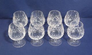 Waterford Crystal Glass Lismore Set Of 8 Brandy Glasses 5 - 1/4 " X 2 - 5/8 "