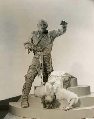 Classic Horror Mummy ' s Tomb Lon Chaney Jr.  Elyse Knox 1942 Vintage Photograph 2