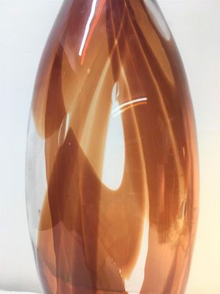 John Nickerson Hand Signed Tall Blenko Vase.  Mid Century Modern.  Decanter Bottle 5