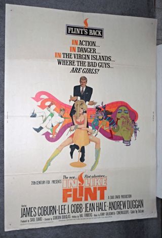 In Like Flint 30x40 1967 Movie Poster James Coburn/jean Hale