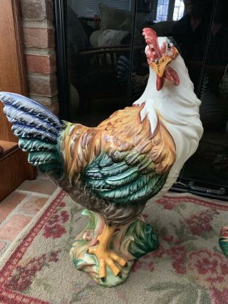 Vintage Intrada Italy Hand Painted Large Ceramic Hen