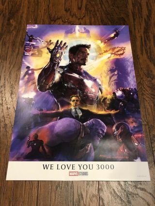 D23 Expo Exclusive Marvel Avengers Endgame We Love You 3000 Tour Poster