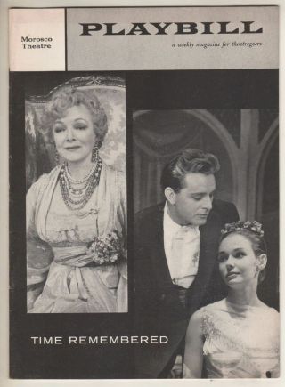 Richard Burton & Helen Hayes " Time Remembered " Playbill 1958 Broadway