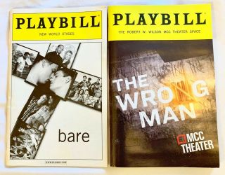 Travis Wall Choreographed Shows Bare & The Wrong Man,  2 Off - Broadway Playbills