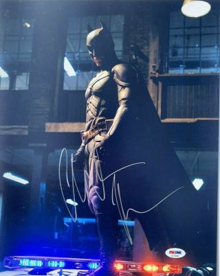 Christian Bale Signed Autographed Batman 11x14 Photo The Dark Knight Psa/dna C