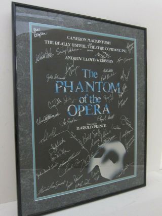 Phantom Of The Opera Really Useful Theatre Company Vtg Cast Signed Poster 18x23