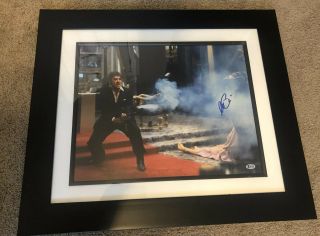 Al Pacino Scarface 16x20 Framed Autograph 28x24 Frame Beckett Verified Leaf