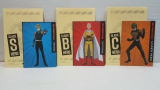 Sdcc Comic Con 2017 Handout One Punch Man Class S,  B,  C Art Cards With Envelope