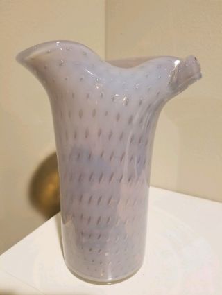 Vintage Murano Art Glass Vase By Fratelli Toso,  Published