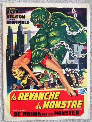 Revenge Of The Creature 1955 Belg Movie Poster Fld John Agar Vg