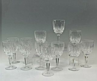Set 12 Waterford Crystal Kildare Pattern 7 " Water Goblet Or Wine Stemmed Glasses