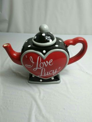 " I Love Lucy " Bright Red Ceramic Teapot