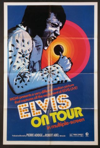 Elvis On Tour Iconic Image Of Elvis Presley Singing 1 Sheet 1972