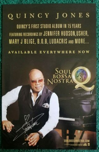 Signed Poster By Quiency Jones (jazz Soul Michael Jackson Usa 4 Africa Sinatra)