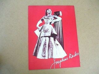 Vintage Josephine Baker Souvenir Program @1951 Tour Us Born French Entertainer