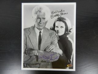 " Barnaby Jones " Hand Signed 8x10 By Buddy Ebsen And Lee Meriwether W/ Paas