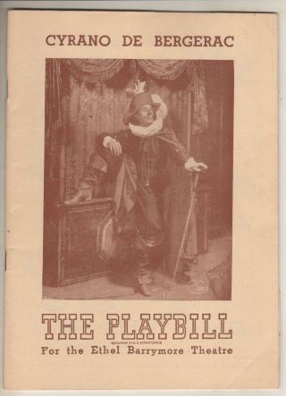 Jose Ferrer " Cyrano De Bergerac " Playbill 1946 Broadway