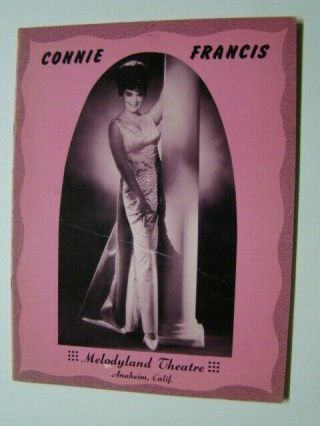1964 Connie Francis Souvenir Program Jan & Dean Melodyland Theatre Anaheim Ca