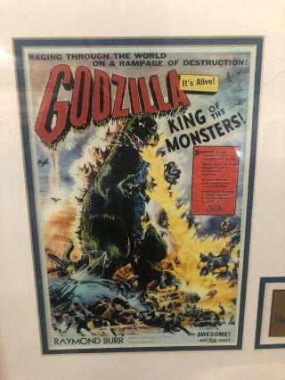 Harou Nakajima Signed Godzilla King of the Monsters Poster Display 21”x18” 4