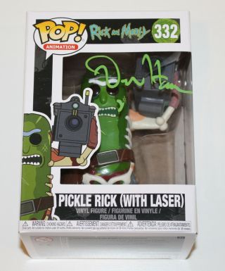 Dan Harmon Signed Rick And Morty Pickle Funko 332 Pop Vinyl Figure Proof