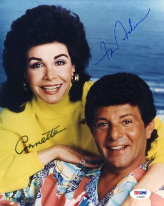 Annette Funicello Frankie Avalon Psa Dna Hand Signed 8x10 Photo Autograph