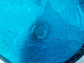 Blenko Turquoise Blue Crackle Glass Decanter Bottle Winslow Anderson 920M MCM 8