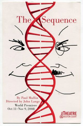 Dna Re: 2008 Ad Postcard: World Stage Premiere: " The Sequence " [boston Court]