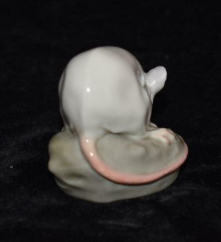 RARE Meissen Miniature Porcelain Figurine - WHITE MOUSE / RAT on Base - I - 132 5
