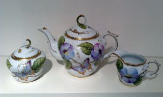 Af19 - Anna Weatherley Favorites Pansy 3pc Tea Set