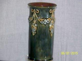 Antique Royal Doulton Lambeth Floral Drape High Glazed Vase
