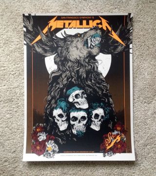 Metallica S&m2 Night Two Concert Poster Chase Center San Francisco Symphony 9/8