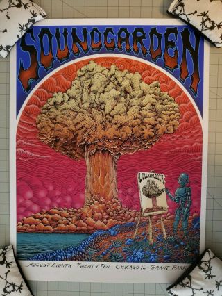 Soundgarden Emek Poster Lollapalooza 2010 Pearl Jam