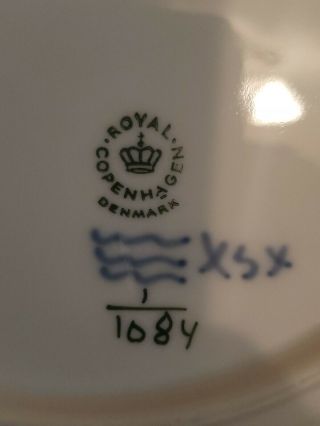 ROYAL COPENHAGEN BLUE FLUTED FULL LACE 1084 DINNER PLATES SET OF 3 DENMARK 9 - 7/8 11