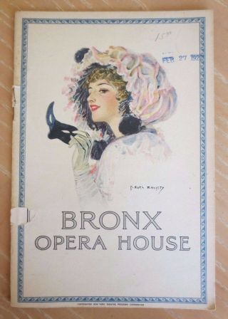 Antique Vintage 1922 Bronx Opera House Nyc Program Book The Bad Man