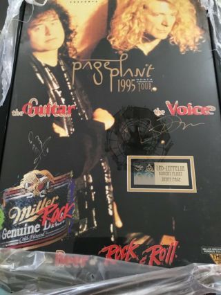 Led - Zeppelin - Jimmy Page & Robert Plant1995 Tour Promo - Poster signed 2