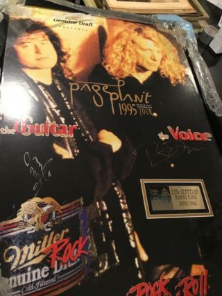 Led - Zeppelin - Jimmy Page & Robert Plant1995 Tour Promo - Poster signed 7