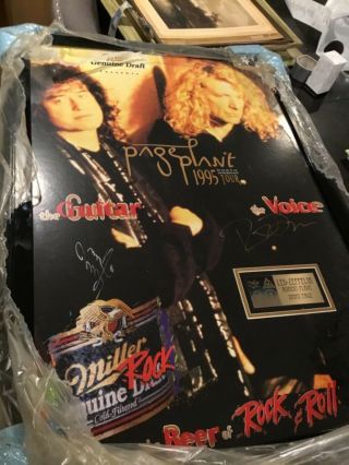 Led - Zeppelin - Jimmy Page & Robert Plant1995 Tour Promo - Poster signed 8